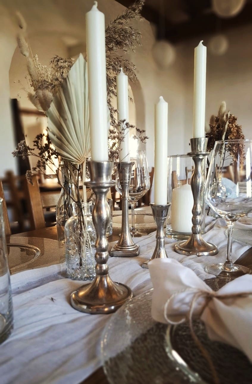 Stabkerzenhalter silber matt